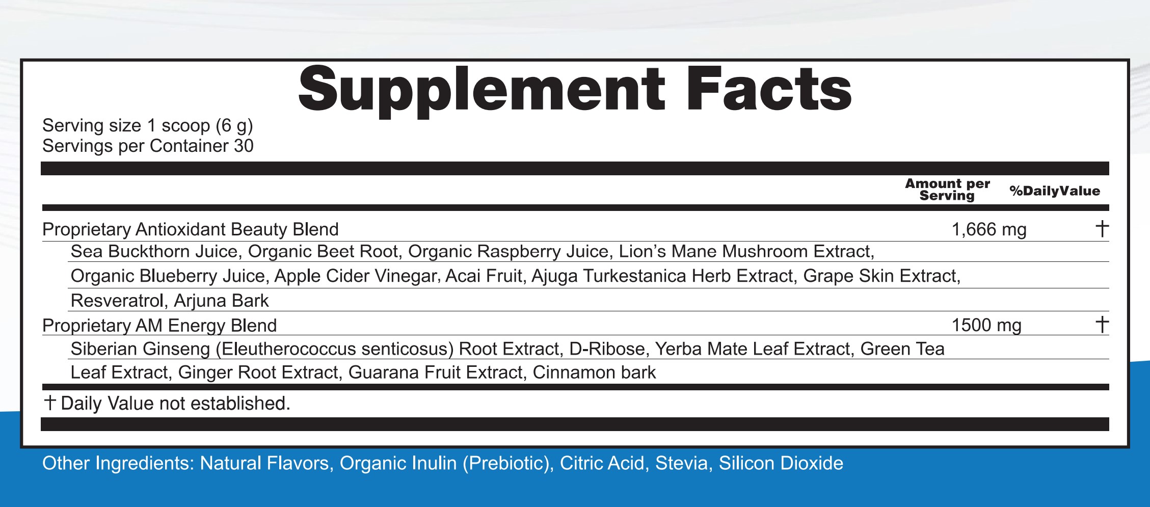 am supplement facts